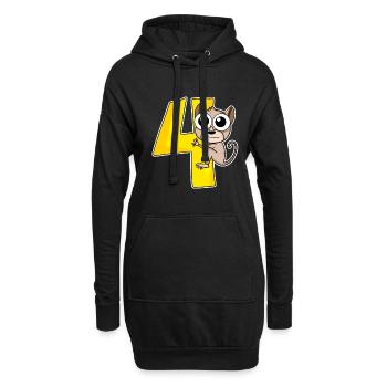 4 Jahre - Tarsier Koboldmaki - 4. Geburtstag - Hoodie-Kleid - Schwarz - Vorne