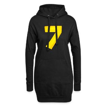 Nummer 7 - Zahl 7 - Hoodie-Kleid - Schwarz - Vorne