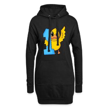 1 an - Inscription à l’école - Motif canard - Sweat-shirt à capuche long Femme - noir - Devant