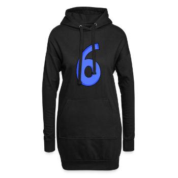 6 - Sweat-shirt à capuche long Femme - noir - Devant