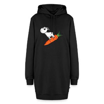 Karotte Ziege Ziegenbock - Hoodie-Kleid - Schwarz - Vorne