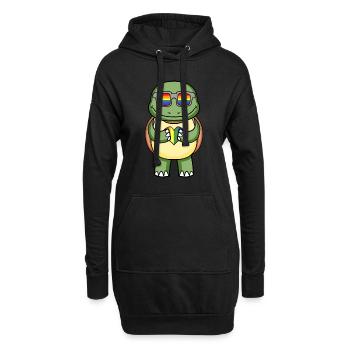 LGBT Tier Schildkröte Regenbogen - Hoodie-Kleid - Schwarz - Vorne