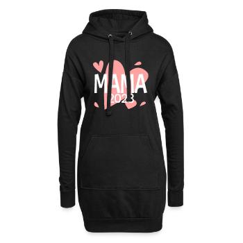 Mama 2023 loading - Werdende Mutter 2023 - Hoodie-Kleid - Schwarz - Vorne