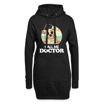 Promotion Doktorarbeit Doktortitel - Hoodie-Kleid - Schwarz - Vorne