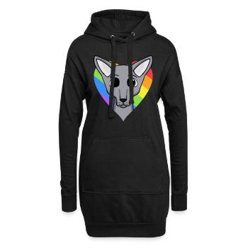 LGBT Katze Sphynx Regenbogen - Hoodie-Kleid - Schwarz - Vorne