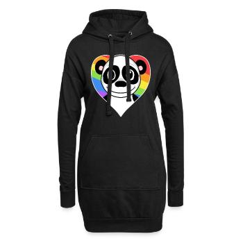 Homosexuell Regenbogen Panda LGBT - Hoodie-Kleid - Schwarz - Vorne