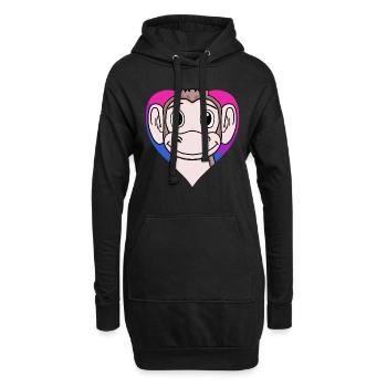 Bisexuell Affe Geschenk - Hoodie-Kleid - Schwarz - Vorne