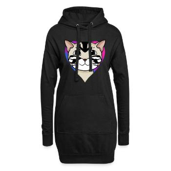 Cadeau de chat bisexuel américain à poil court - Sweat-shirt à capuche long Femme - noir - Devant