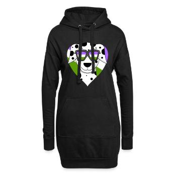 Genderqueer Chien Lgbt Dalmatien - Sweat-shirt à capuche long Femme - noir - Devant