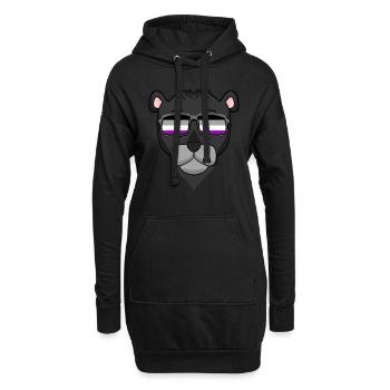 Asexuel Lgbt Panthère Noire Asexualité - Sweat-shirt à capuche long Femme - noir - Devant