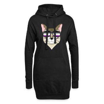 Asexuel Lgbt Singapura Chat Asexualité - Sweat-shirt à capuche long Femme - noir - Devant