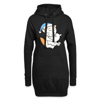 Katze Katzenrasse Selkirk Rex - Hoodie-Kleid - Schwarz - Vorne