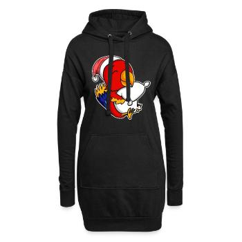 Papagei Weihnachten Schlafen Schlaf Ausschlafen - Hoodie-Kleid - Schwarz - Vorne