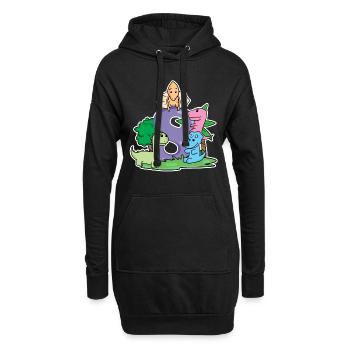8 Jahre alt - 8. Geburtstag mit Tier Motiv - Hoodie-Kleid - Schwarz - Vorne