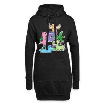 5 Jahre alt - 5. Geburtstag mit Tier Motiv - Hoodie-Kleid - Schwarz - Vorne