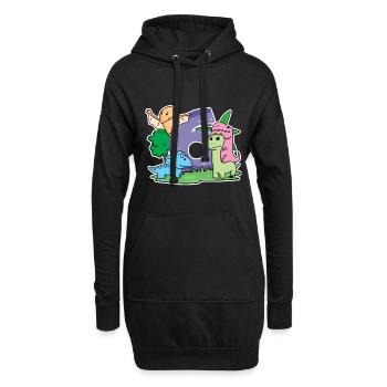 6 ans - 6ème anniversaire avec motif animal - Dino - Sweat-shirt à capuche long Femme - noir - Devant