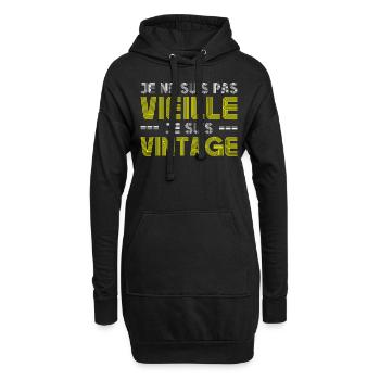 Je Ne Suis Pas Vieille Je Suis Vintage Retro Femme - Sweat-shirt à capuche long Femme - noir - Devant