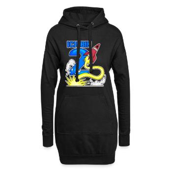 2 Birthday Boy Astronaut Rocket - deux ans - Sweat-shirt à capuche long Femme - noir - Devant