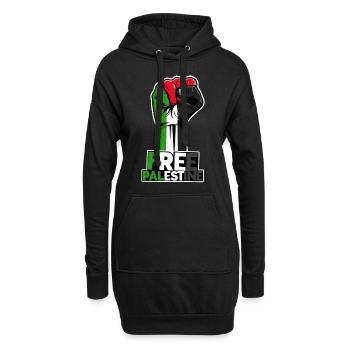 Palestine libre, drapeau patriotique palestinien, - Sweat-shirt à capuche long Femme - noir - Devant