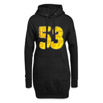 53 Jahre Lustig Käse - Hoodie-Kleid - Schwarz - Vorne