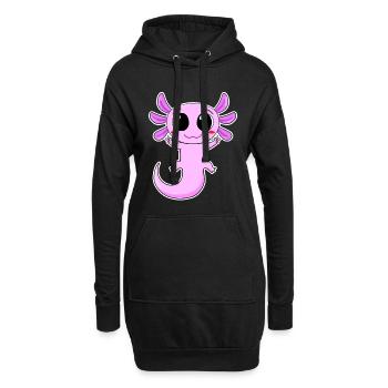 Motif Axolotl Enfants - Sweat-shirt à capuche long Femme - noir - Devant