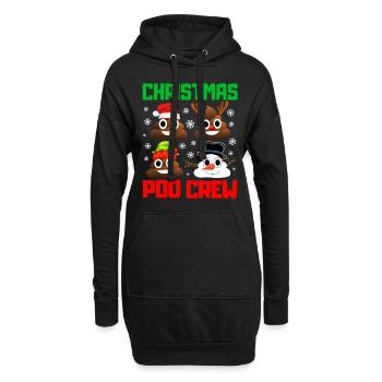 Noël caca crew drôle Noël pyjama - Sweat-shirt à capuche long Femme - noir - Devant