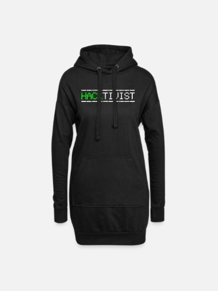 Hacker Hacktivist - Hoodie-Kleid - Schwarz