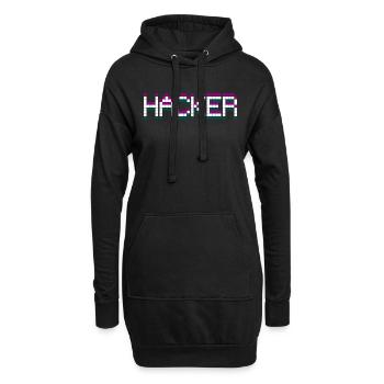CHEMISE HACKER - Sweat-shirt à capuche long Femme - noir - Devant