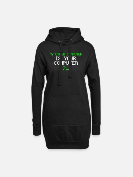 hacker - Hoodie Dress - black