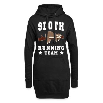 Sloth Running Team Faultier Nap Cute - Hoodie-Kleid - Schwarz - Vorne
