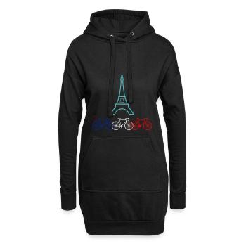 Faire du vélo à Paris - Sweat-shirt à capuche long Femme - noir - Devant