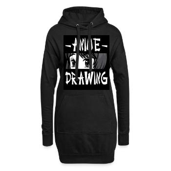 Anime Drawing Manga Otaku Drawing - Hoodie-Kleid - Schwarz - Vorne