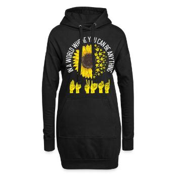 Sei Freundliche Positiv Lustig T-Shirt - Hoodie-Kleid - Schwarz - Vorne
