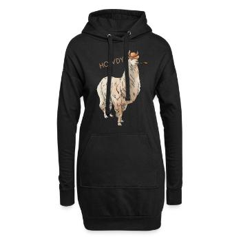 Lama - Hoodie-Kleid - Schwarz - Vorne