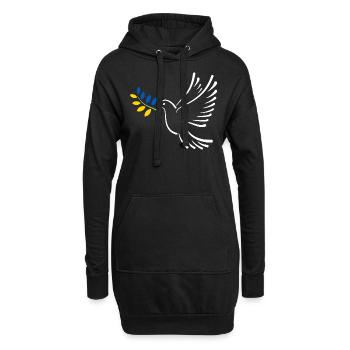 Friedenstaube Ukraine - Hoodie-Kleid - Schwarz - Vorne