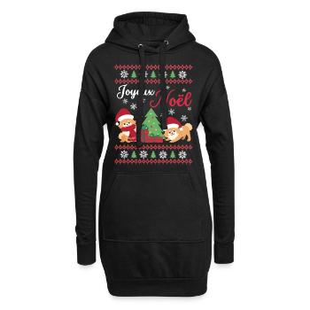 Noël Sweet Dwarf Spitz Lover Kawaii - Sweat-shirt à capuche long Femme - noir - Devant
