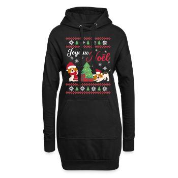 Noël Sweet Beagle Kawaii - Sweat-shirt à capuche long Femme - noir - Devant