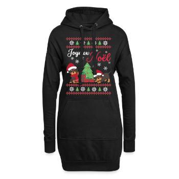 Weihnachten Süßer Rottweiler Liebhaber Kawaii - Hoodie-Kleid - Schwarz - Vorne