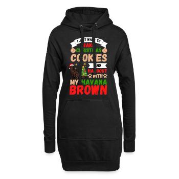 Noël La Havane chat cuisson biscuits avec chat - Sweat-shirt à capuche long Femme - noir - Devant