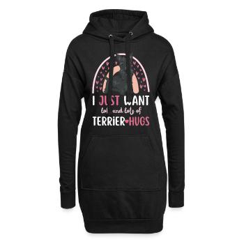 Süßer Airedale Terrier Liebhaber Kawaii - Hoodie-Kleid - Schwarz - Vorne