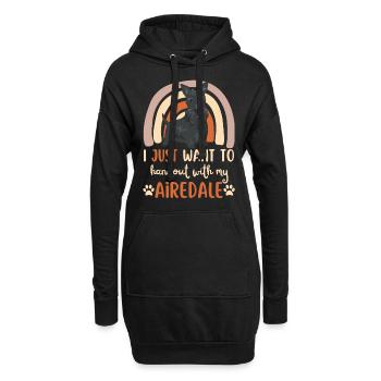 Süßer Airedale Terrier Liebhaber Kawaii - Hoodie-Kleid - Schwarz - Vorne