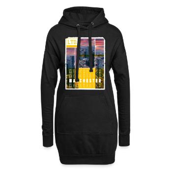 Manchester Angleterre UK City Skyline Accueil Amour - Sweat-shirt à capuche long Femme - noir - Devant