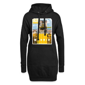 Madrid Espagne Ville Skyline Vacances Amour - Sweat-shirt à capuche long Femme - noir - Devant