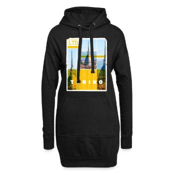 Turin Turin Turin Italie Ville Skyline Vacances Amour - Sweat-shirt à capuche long Femme - noir - Devant