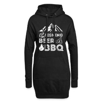 angeln, Fischen, Bier und BBQ Liebhaber - Hoodie-Kleid - Schwarz - Vorne