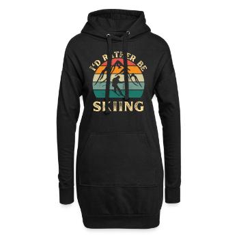 I'd rather be skiing. Ski fahren im Skiurlaub. - Hoodie-Kleid - Schwarz - Vorne