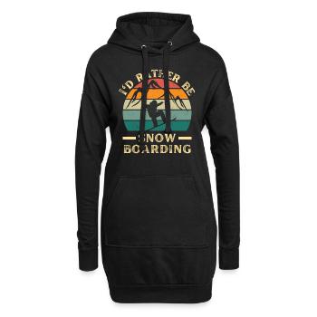 Snowboarden Snowboarding mit Snowboard retro - Hoodie-Kleid - Schwarz - Vorne
