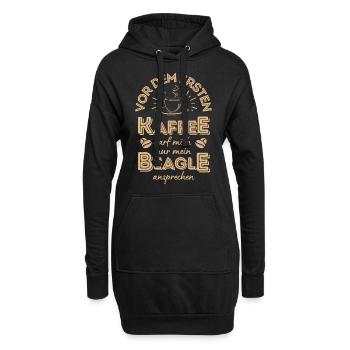 Beagle Kaffee Hund Cafe - Hoodie-Kleid - Schwarz - Vorne