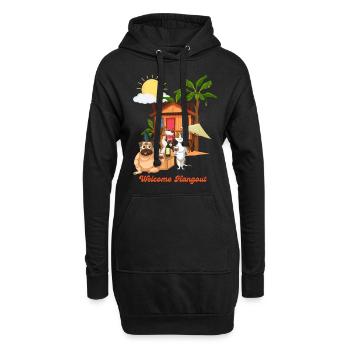 hang out party - Hoodie Dress - black - Front