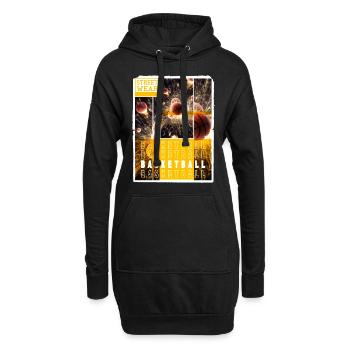 Basketball Basketballer Dunking Sport Vintage - Hoodie-Kleid - Schwarz - Vorne
